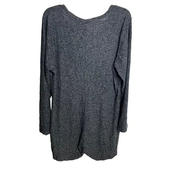 Fashion Nova Charcoal Grey Warm Long Sleeve Mini Romper - Picture 5 of 6